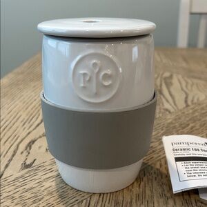 Pampered Chef Ceramic Egg Cooker with Gray Grip